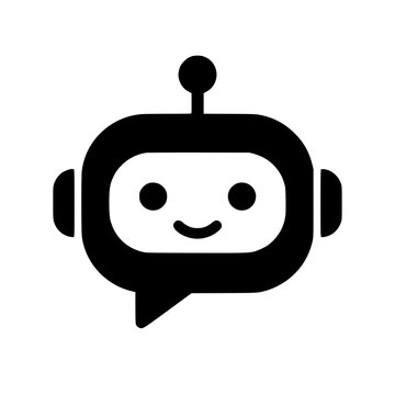 Ai chat bot icon flat outline in black