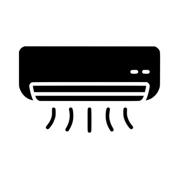 Air Conditioner icon flat outline in black