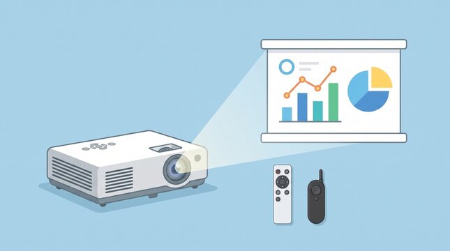 Presentation Projector Icon for Business Meetings, Slideshows, Training, Conferences, Education and Visual Communication