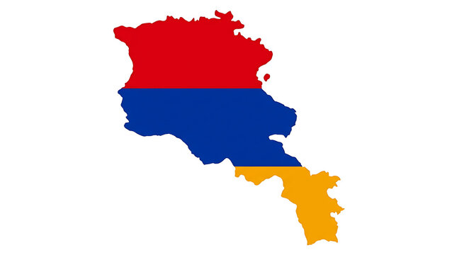 Colorful stylized map of armenia with flag colors illustration