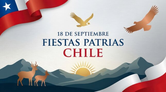 Chile patriotic celebration illustration