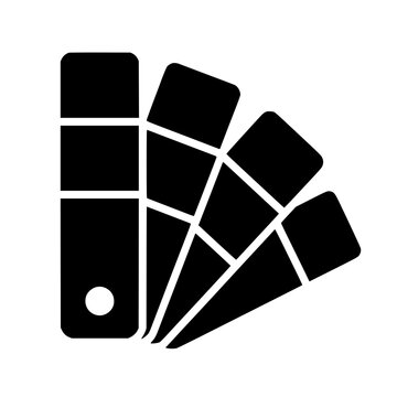 Color swatch icon flat outline in black
