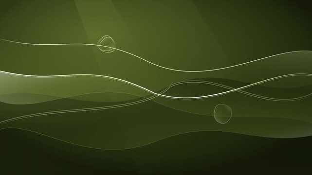 Abstract Olive Green Liquid Glass Wave Animated Background 4K Glass morphism 3D Fluid Motion Loop Vector Graphic
