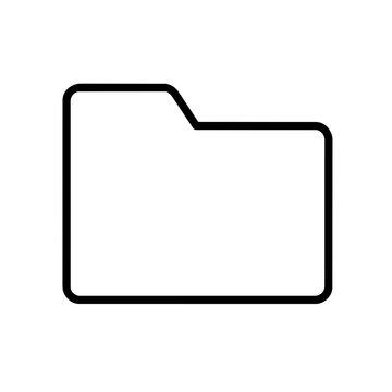 Create folder icon flat outline in black