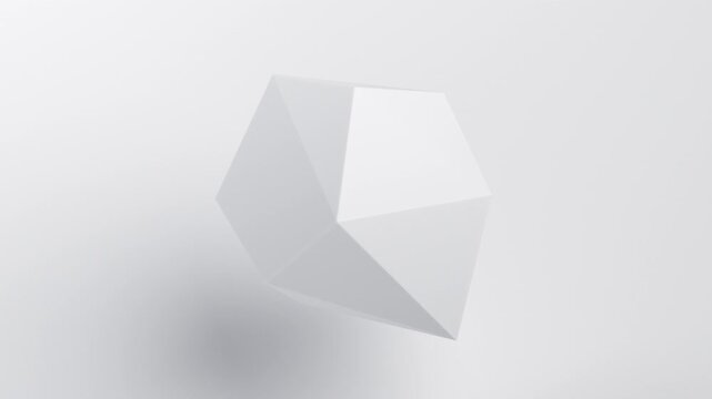 Abstract rotating shape on a white background, 4k seamless loop 3d animation