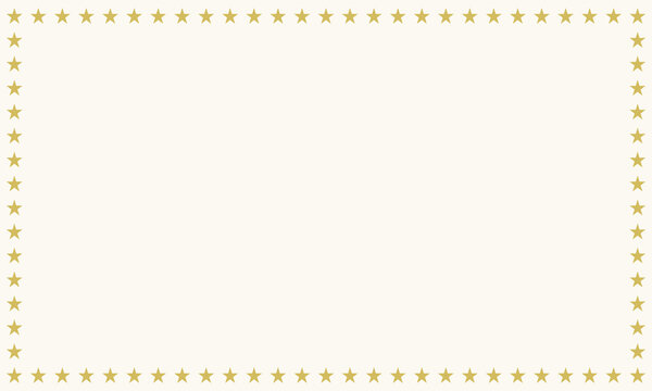Five Point Gold Stars Rectangle Frame