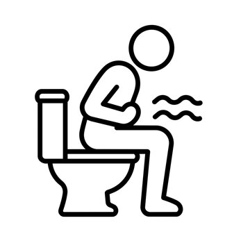 Diarrhea icon flat outline in black