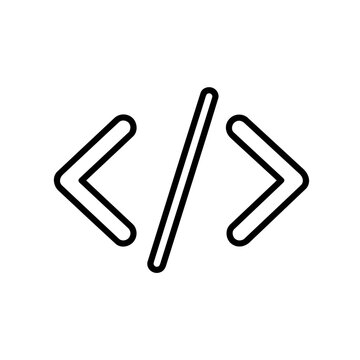 Display code icon flat outline in black