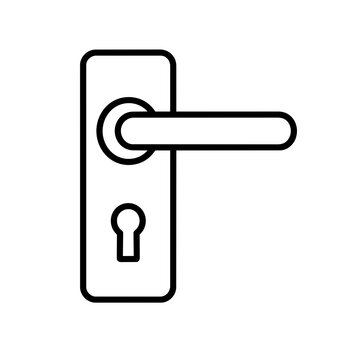 Door handle icon flat outline in black