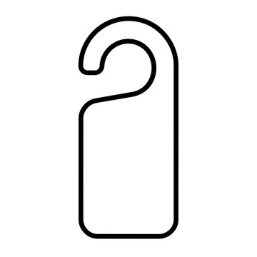 Door hanger icon flat outline in black