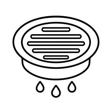 Drain or Drainage icon flat outline in black