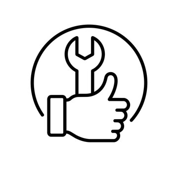 Easy installation icon flat outline in black