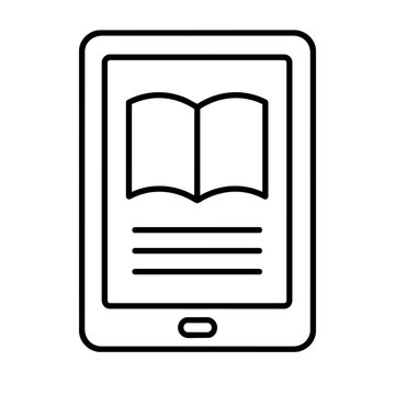 Ebook icon flat outline in black