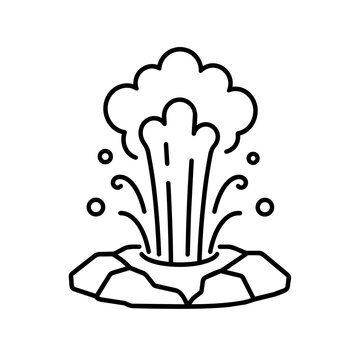 Geyser icon flat outline in black