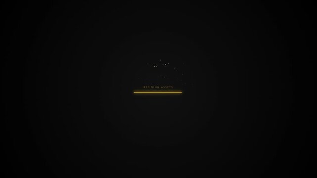 Minimalist black and gold loading screen with sleek design