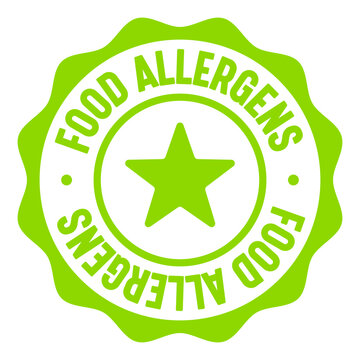food allergens seal badge. food allergens label sticker. Vector sign