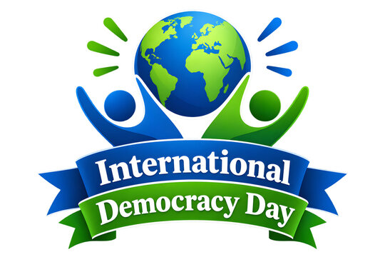 Celebrating International Democracy Day with diverse community symbols