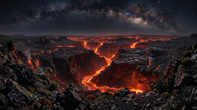 Molten River Under the Milky Way