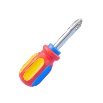 Colorful Phillips Screwdriver 3D Render Isolated on Transparant Background