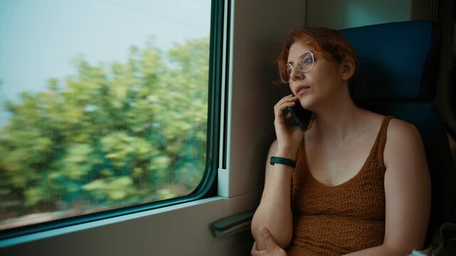 Worried Woman making a phone call while gazing out at the sea