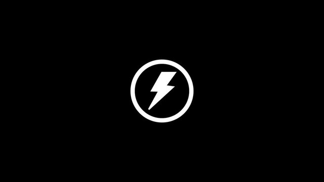 Circle battery charging animation with power icon and percentage numbers. Isolated on a white background.4k video