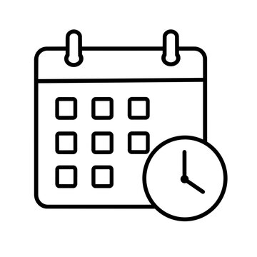 Appointment icon flat outline in black