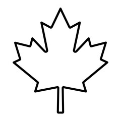 Obraz premium Autumn leaf canadian icon flat outline in black