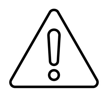 attention sign flat outline in black