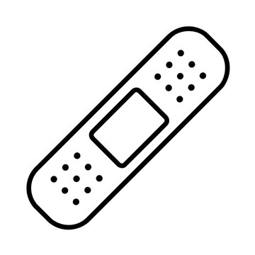 Band aid icon flat outline in black