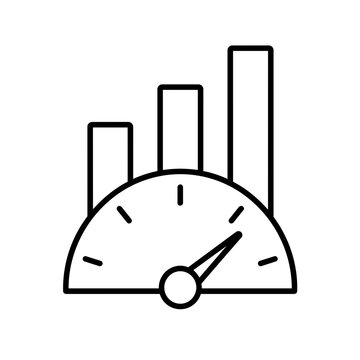 Benchmarking icon flat outline in black