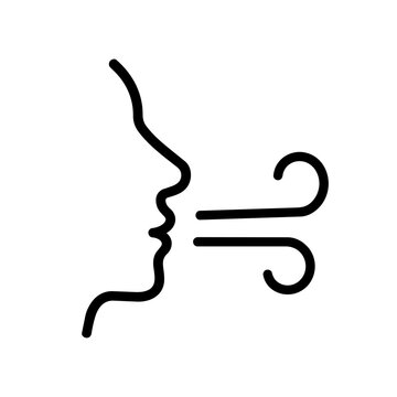 Breathing icon flat outline in black