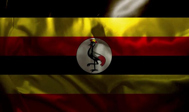 Uganda FLag Waving Realistic video 4K