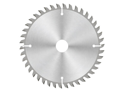 Silver circular saw blade isolated on transparent background