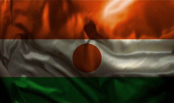 Niger FLag Waving Realistic video 4K