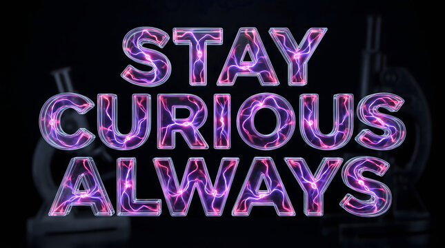 Stay Curious Always Plasma Electricity Text