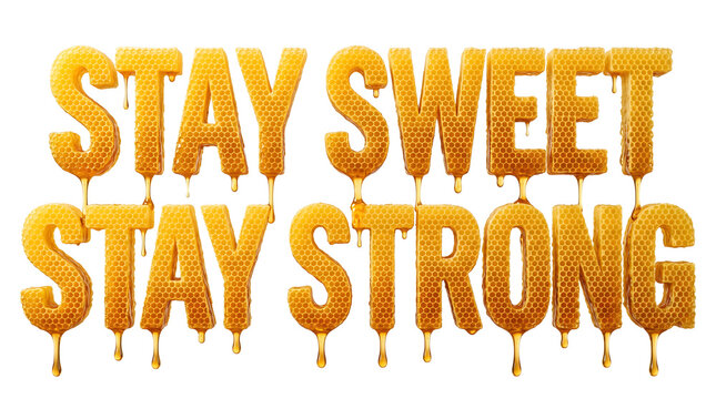 Stay Sweet Stay Strong Honeycomb Text