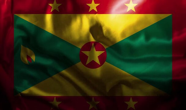 Grenada FLag Waving Realistic video 4K