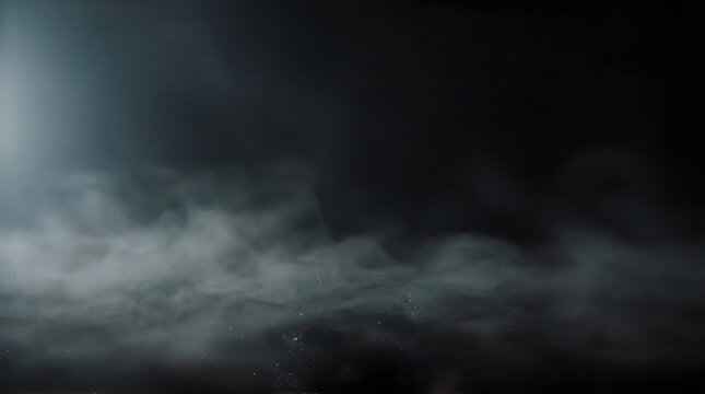 Dark stormy clouds over water at night