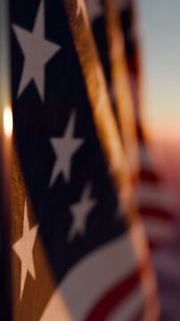USA flag at half mast honoring fallen soldiers