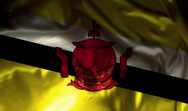 Brunei FLag Waving Realistic video 4K