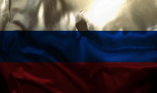 Russia FLag Waving Realistic video 4K