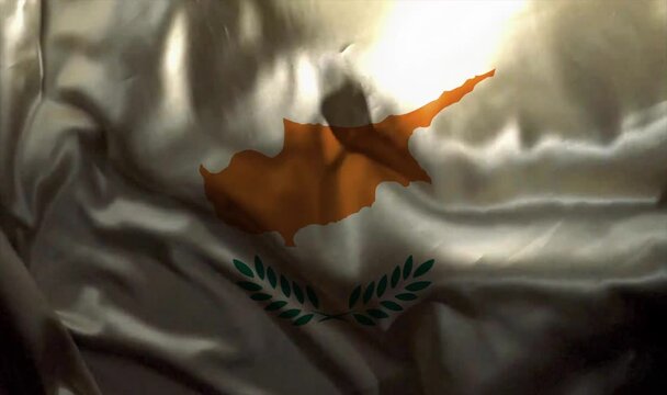 Cyprus FLag Waving Realistic video 4K