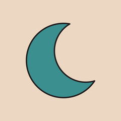 Green crescent moon, retro illustration © Rawpixel.com