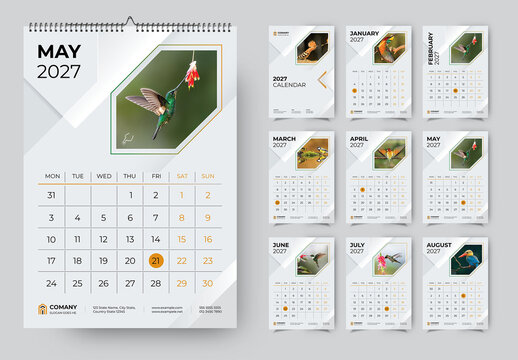 2027 Calendar Template Design
