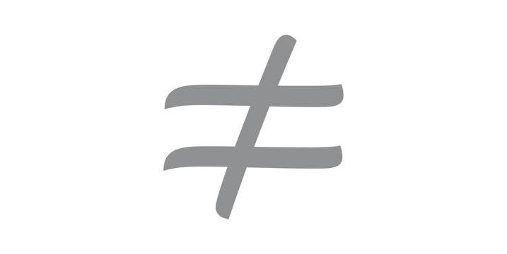 Not equal Sign Symbol in Mathematics.