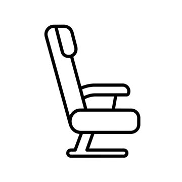 Airplane seat icon, black glyph vector symbol for web and app interface design