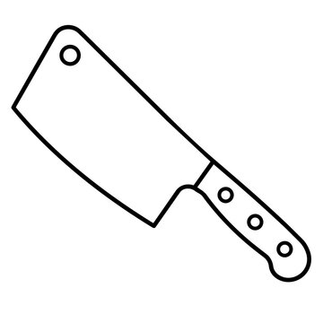 Butcher knife icon, black glyph vector symbol for web and app interface design