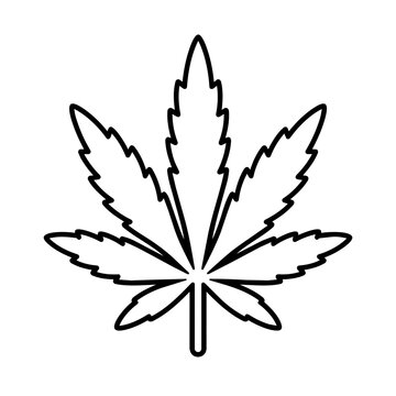 Cannabis icon, black glyph vector symbol for web and app interface design