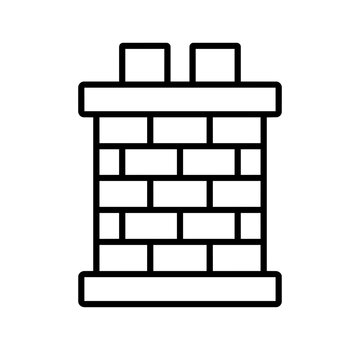 Chimney icon, black glyph vector symbol for web and app interface design