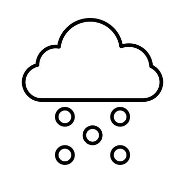 Cloud hail icon, black glyph vector symbol for web and app interface design